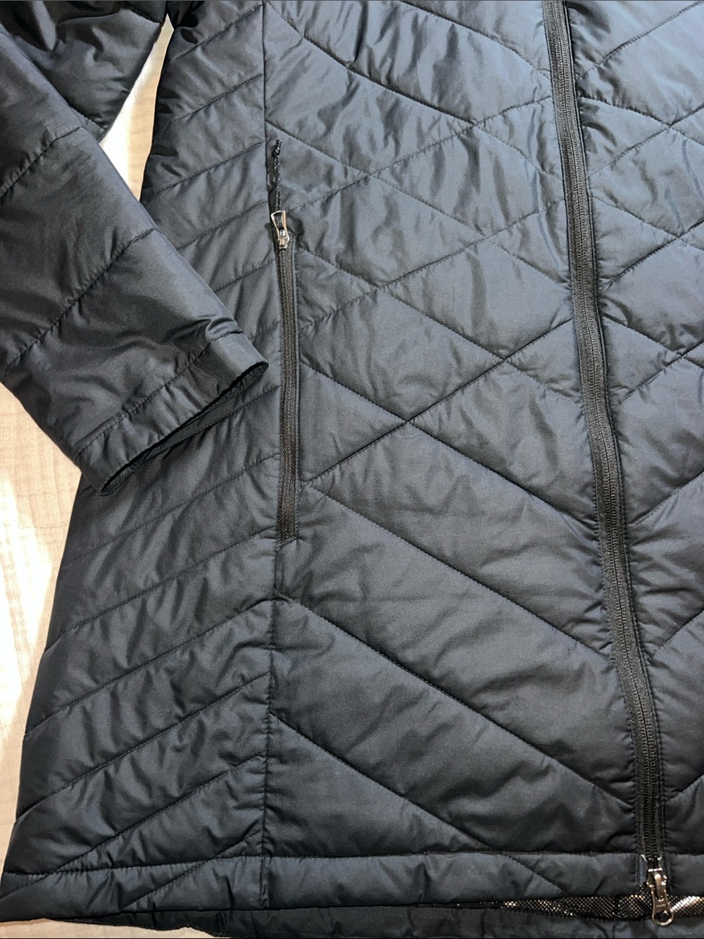 Columbia Women's Black Hooded Quilted Long Jacket - Picture 2 of 5